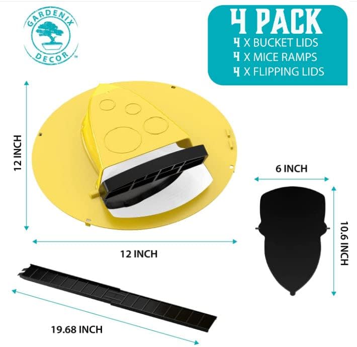 Bucket Lid Mouse Trap, 4-Pack