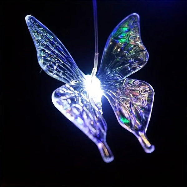Solar Wind Chimes Outdoor Waterproof, LED Color Changing Butterfly, Dragonfly, Hummingbird Lights, Perfect for Garden