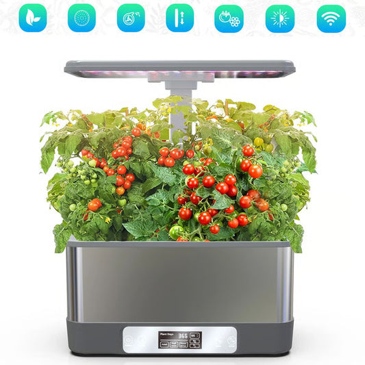 WiFi Indoor Garden Hydroponics Growing System Kit, Herbs Soilless Planting Gardening Box with LED Grow Lights