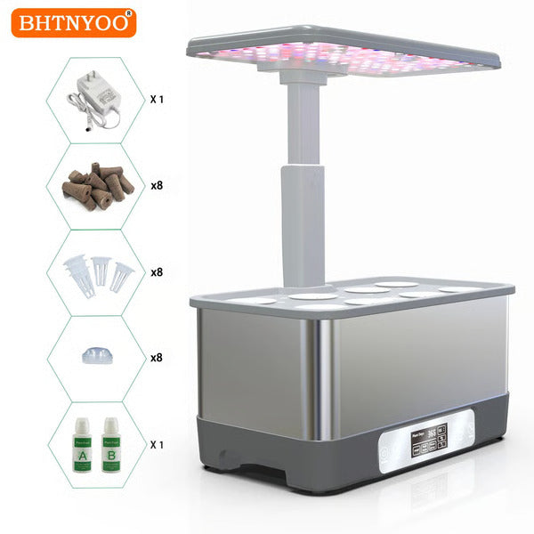 WiFi Indoor Garden Hydroponics Growing System Kit, Herbs Soilless Planting Gardening Box with LED Grow Lights