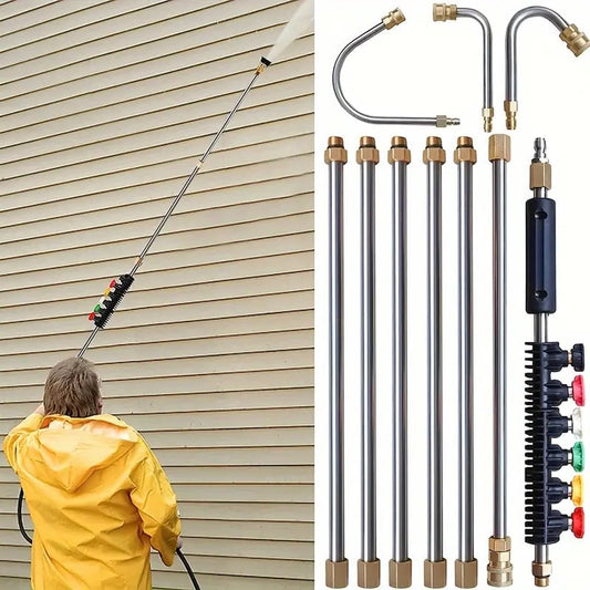4000 PSI Telescoping High Pressure Washer Wand Set for Gutter and Roof Cleaning