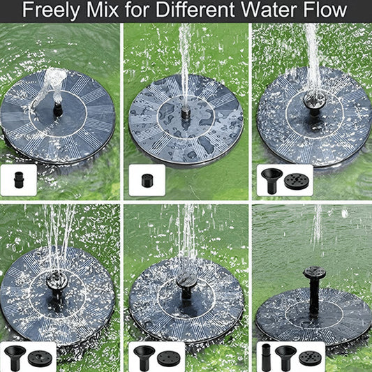 Efficient Solar Garden Fountain | Eco-Friendly Waterfall Fountain for Outdoors | 4-Mode Mini Solar Fountain