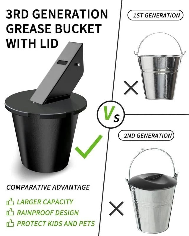 Grill Grease Collector, Upgraded Design for Easy Cleanup
