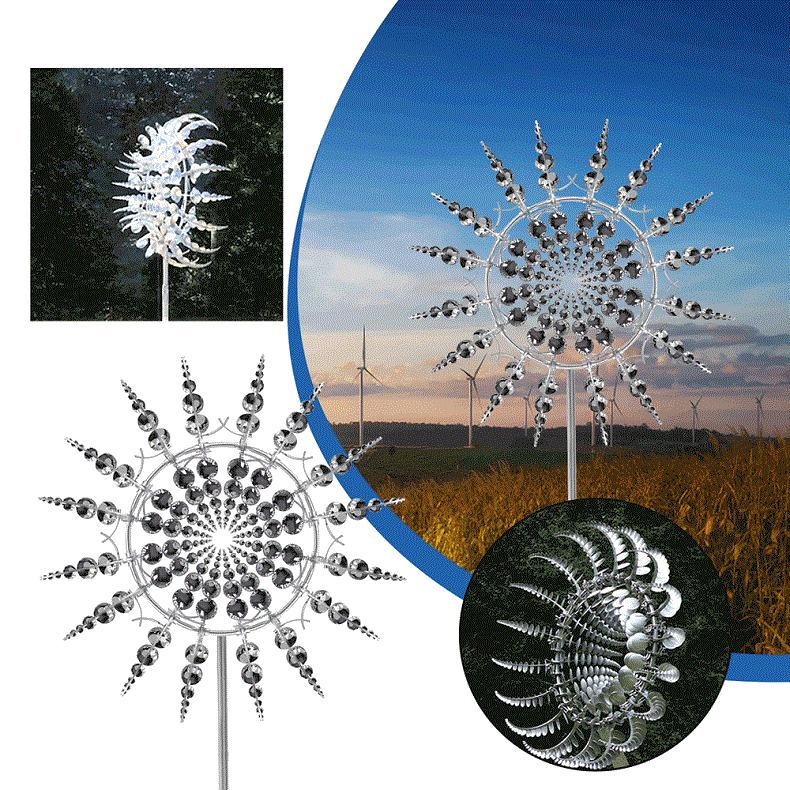 Anti-Rust Kinetic Metal Windmill, Decorative Wind Spinner